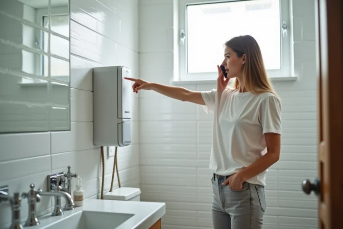 Locataire signalant un problème de chauffe-eau dans son appartement